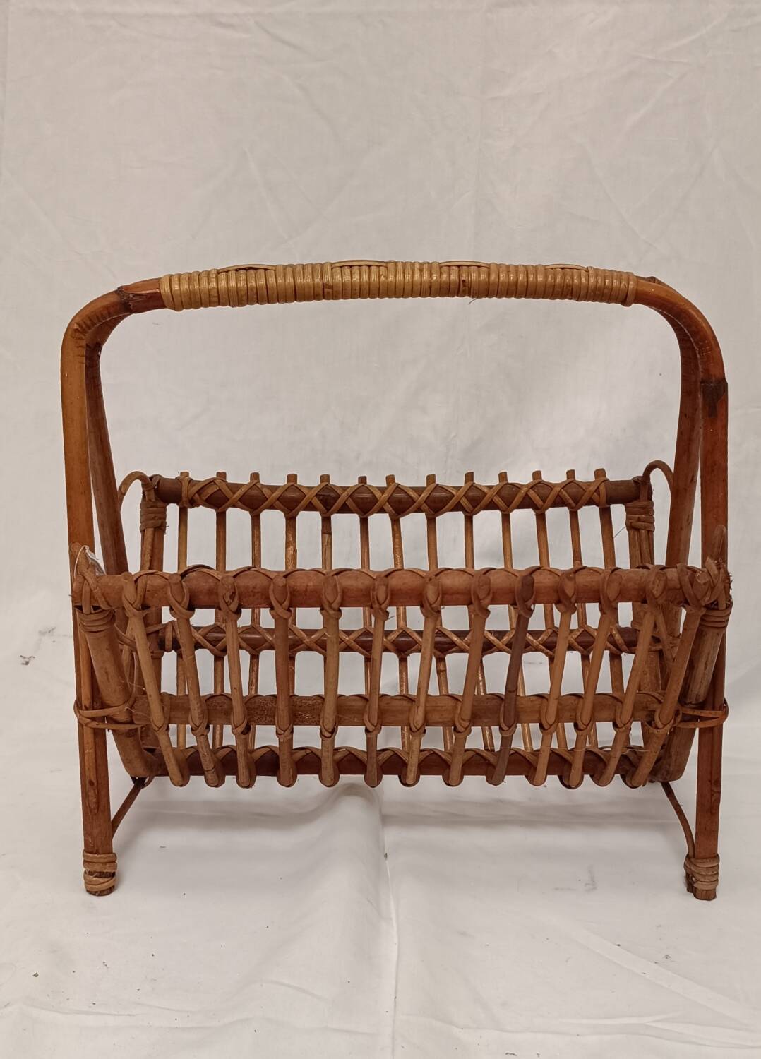 Rattan magazine rack