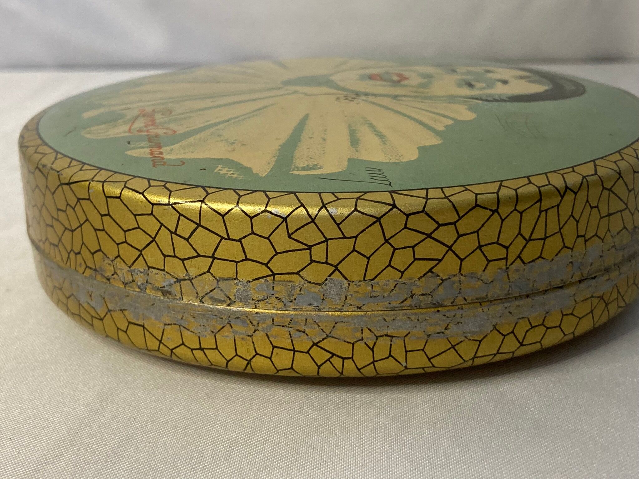 Metal box Pierrot Gourmand signed around 1930