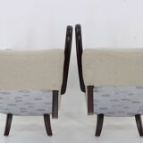 1930s Pair of Jindrich Halabala Art Deco H-237 Armchairs in Bouclé, Restored