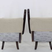 1930s Pair of Jindrich Halabala Art Deco H-237 Armchairs in Bouclé, Restored