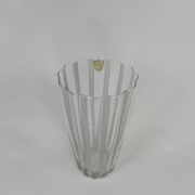 Vase with 12 vertical ribs in frosted glass, Verrerie de Fains, 1950s