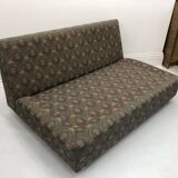Low Tuxedo Two Seater Sofa On Wheels Mid Century Modern Settee 1960s Multicolour