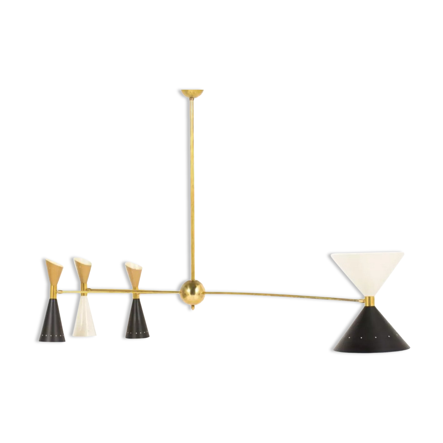 Asymmetrical Chandelier Italian Brass