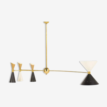 Asymmetrical Chandelier Italian Brass