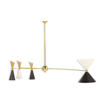 Lustre asymétrique italien laiton