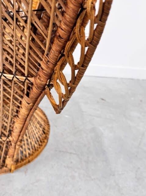 Pomare armchair, known as “Emmanuelle”, in rattan – Iconic piece restored