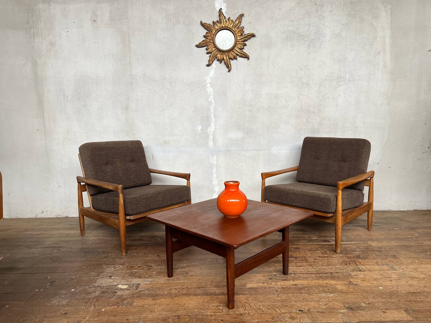 Pair of Scandinavian armchairs by Erik Wørtz for Möbel-Ikea, 1960