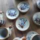 Lot de 6 tasses et 6 soucoupes à café en grès français