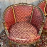 Salon corbeille en bois doré de style Louis XVi