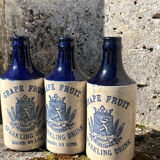 French stoneware grapefruit sparkling drink bottles
