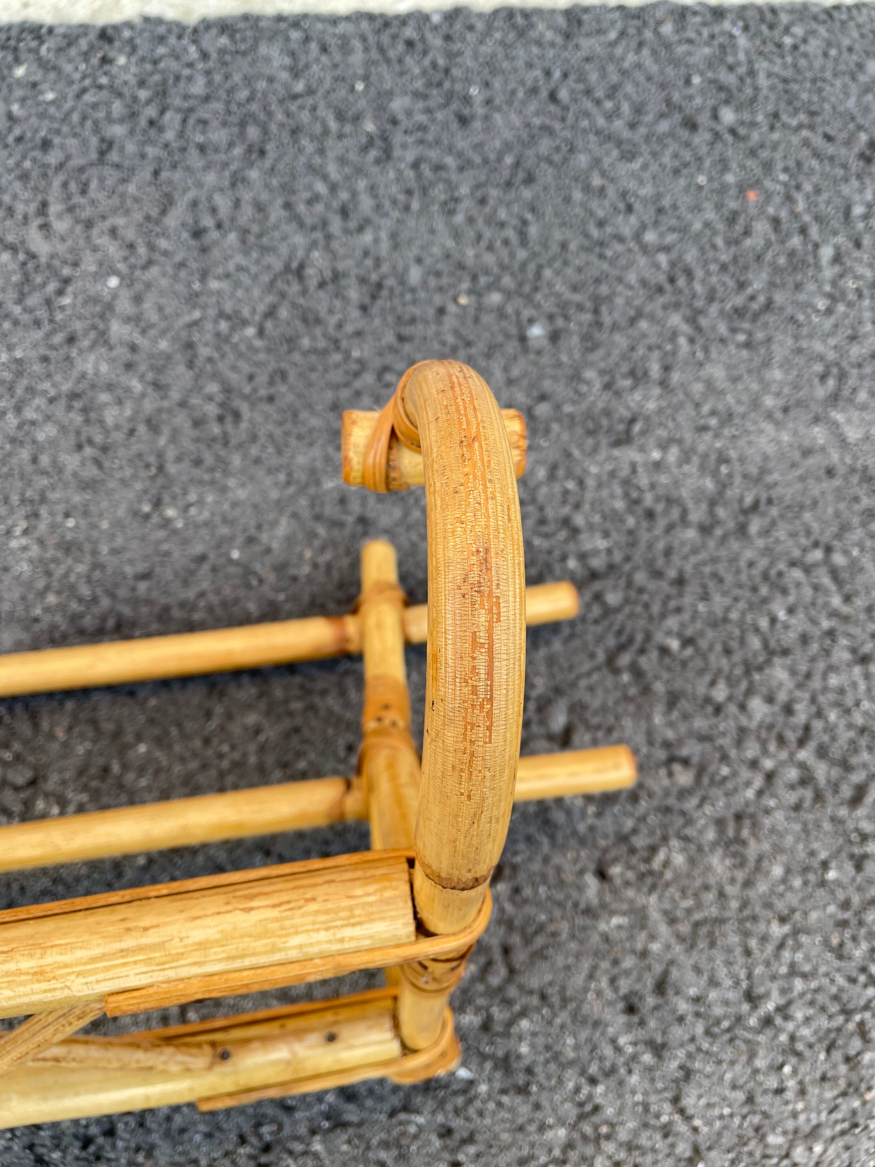 Rattan coat rack