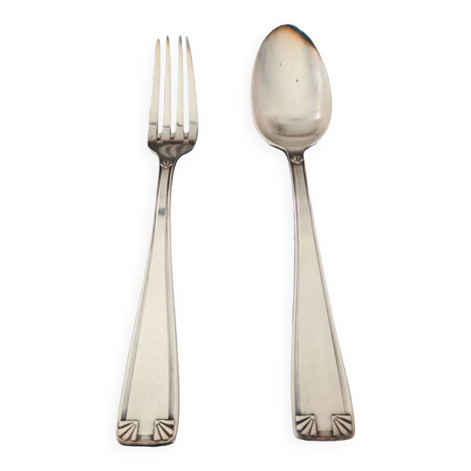 Silver metal cutlery