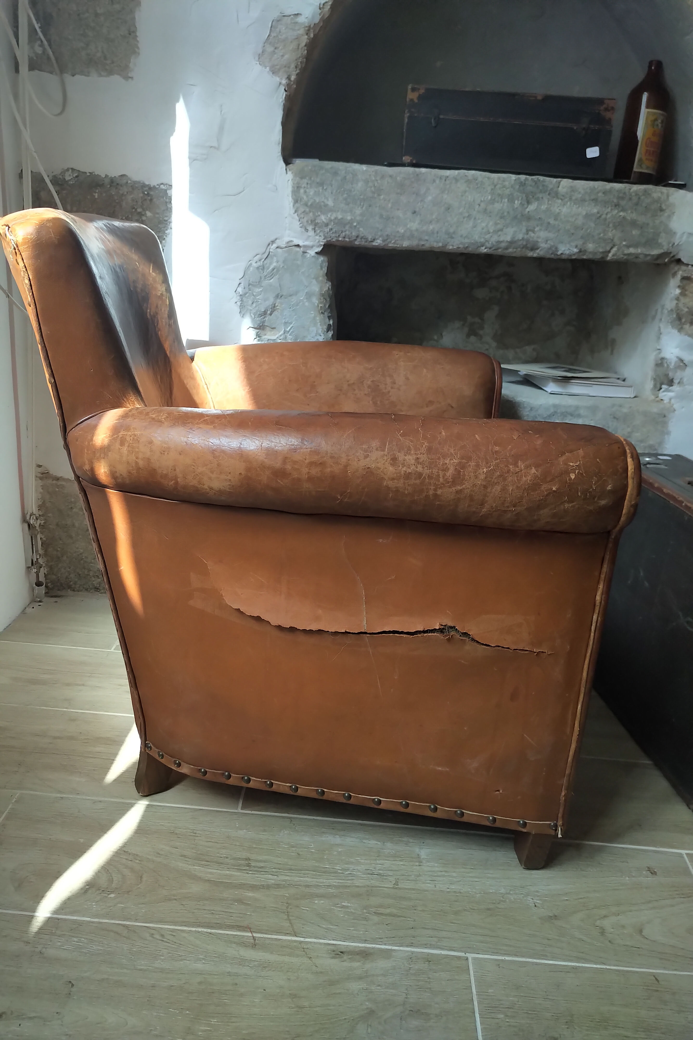 Fauteuil club en cuir