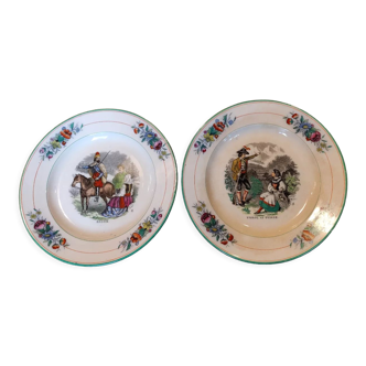2 talking plates from the Mouzin Lecat pottery