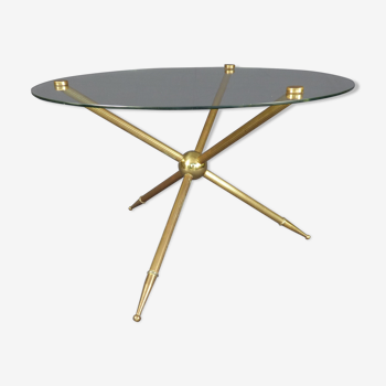 60s' glass and gilded brass side table