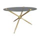 Table d'appoint tripode en verre et laiton doré