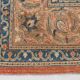 Vintage Turkish wool rug in terracotta beige with flowers, 10 × 13 feet.