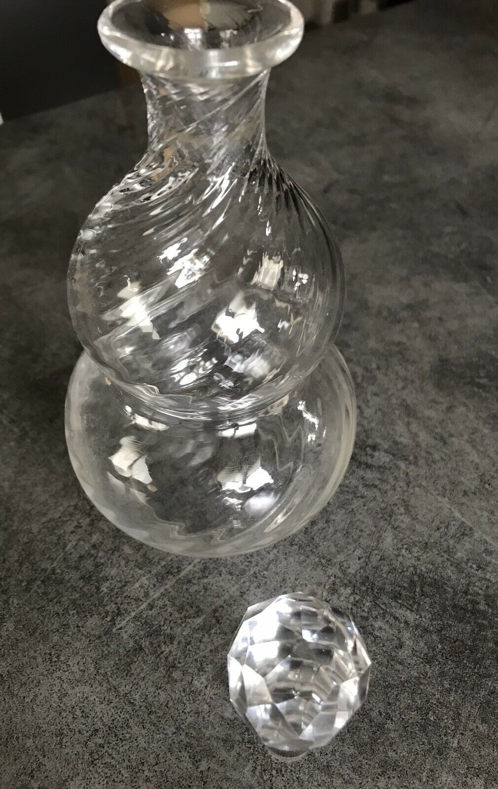 Vintage glass perfume flask height 18 cm