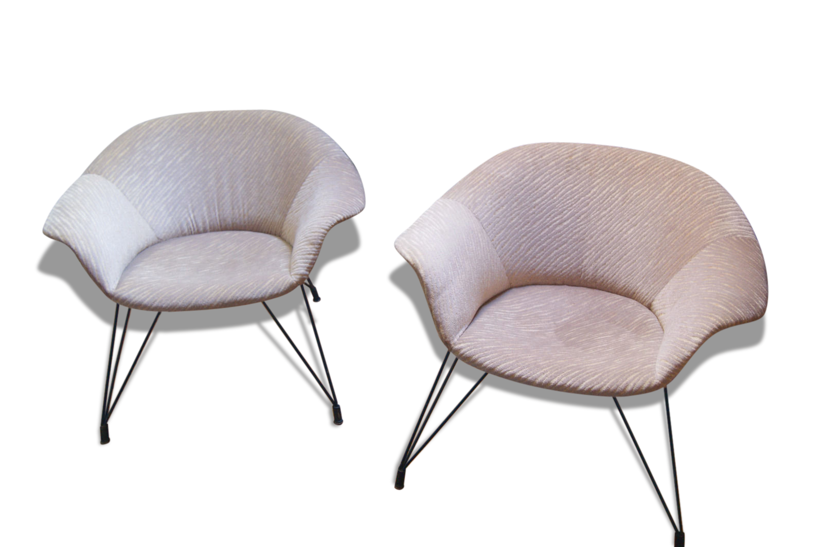 Pair of armchairs shell EGG rare rose PETAL Röthlisberger year 50