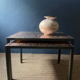 Nested copper tables by Herbert Hirche for Rosenthal, Germany, 1970s.