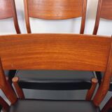 Set of 6 vintage Scandinavian Fristho Franeker chairs in teak and skai from the 60s