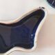 Vintage blue enameled ceramic butterfly box signed alpho