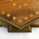 Diamond-shaped wood and brass tray
