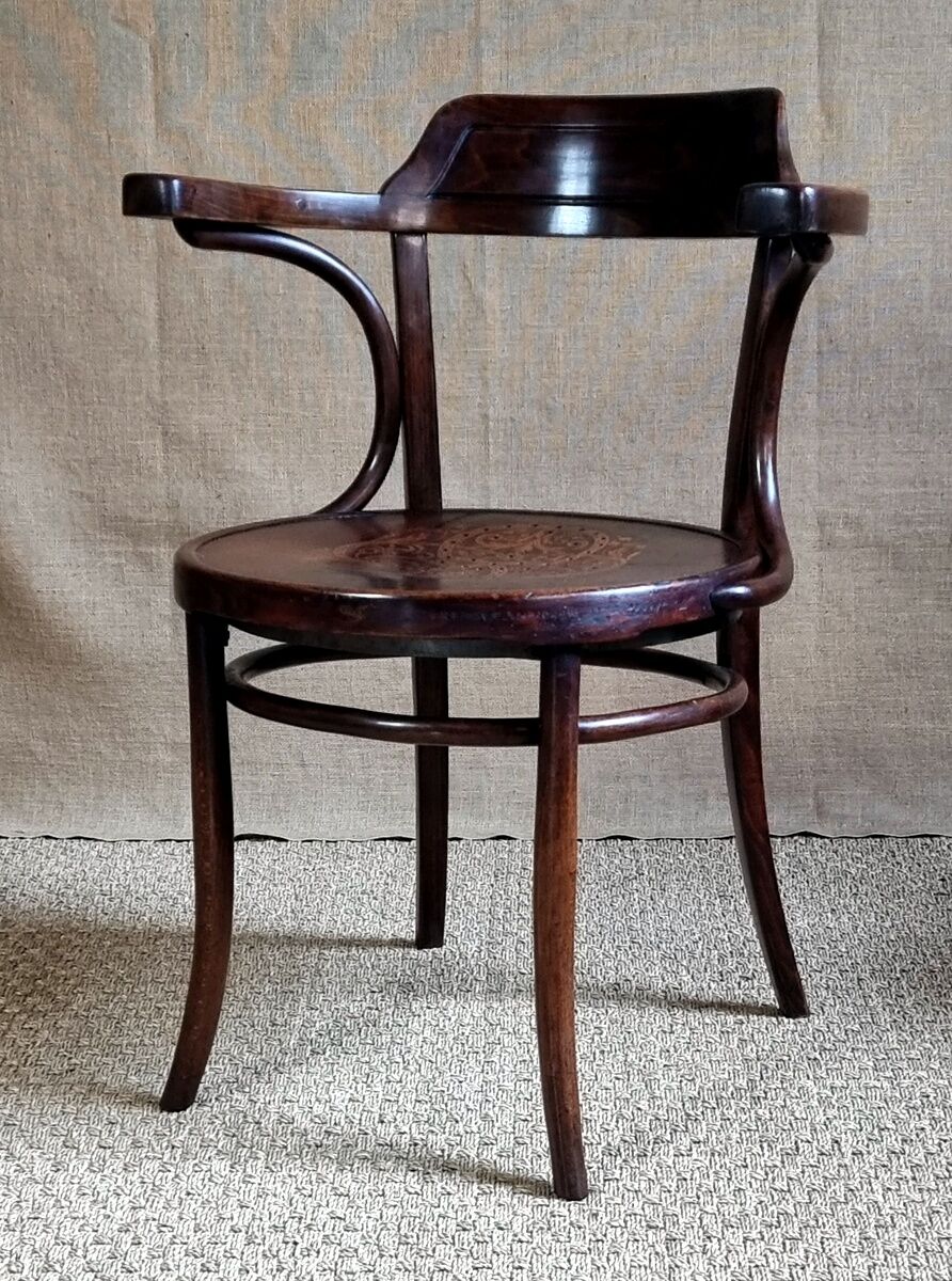 Curved wood bistro office chair J&J KOHN