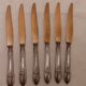 6 dessert knives in silver metal and vermeil