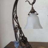 Art Nouveau wrought iron lamp