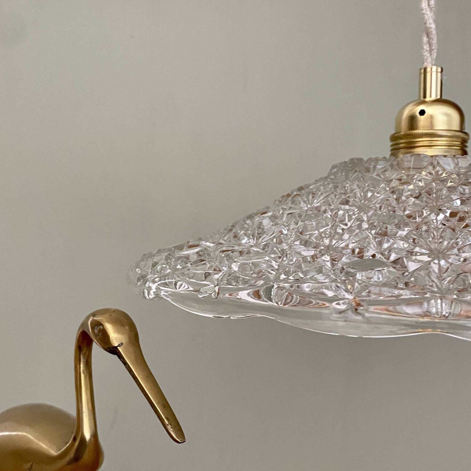 Vintage glass pendant light - tableware collection -