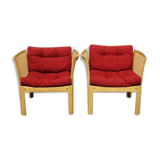 Pair of oak armchairs designed by  Illum Wikkelso and manufactured at Silkeborg Furniture Factory 1960