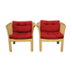 Paire de fauteuils en chêne conçus par Illum Wikkelso et fabriqués à la Silkeborg Furniture Factory 1960