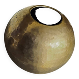 Antique decorative round vase in hammered brass