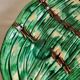 Dish and Asparagus Drainer in Green Barbotine Earthenware
