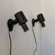 Pair of vintage matte black metal wall lights, France, 1970, LITA