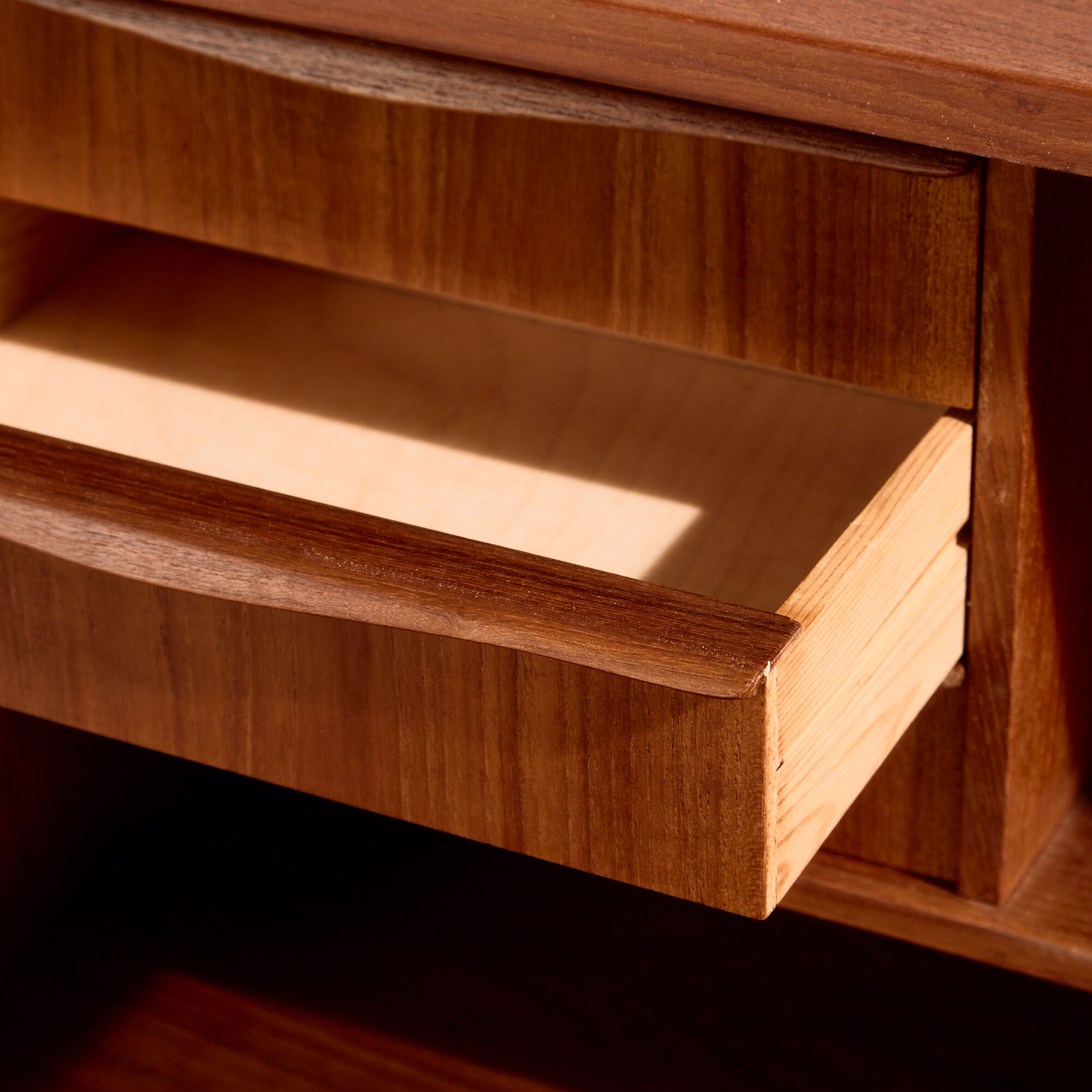 Restored teak cylinder desk