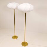 Modern Scandinavian floor lamps in brass "ENCO", Sweden, 1970s