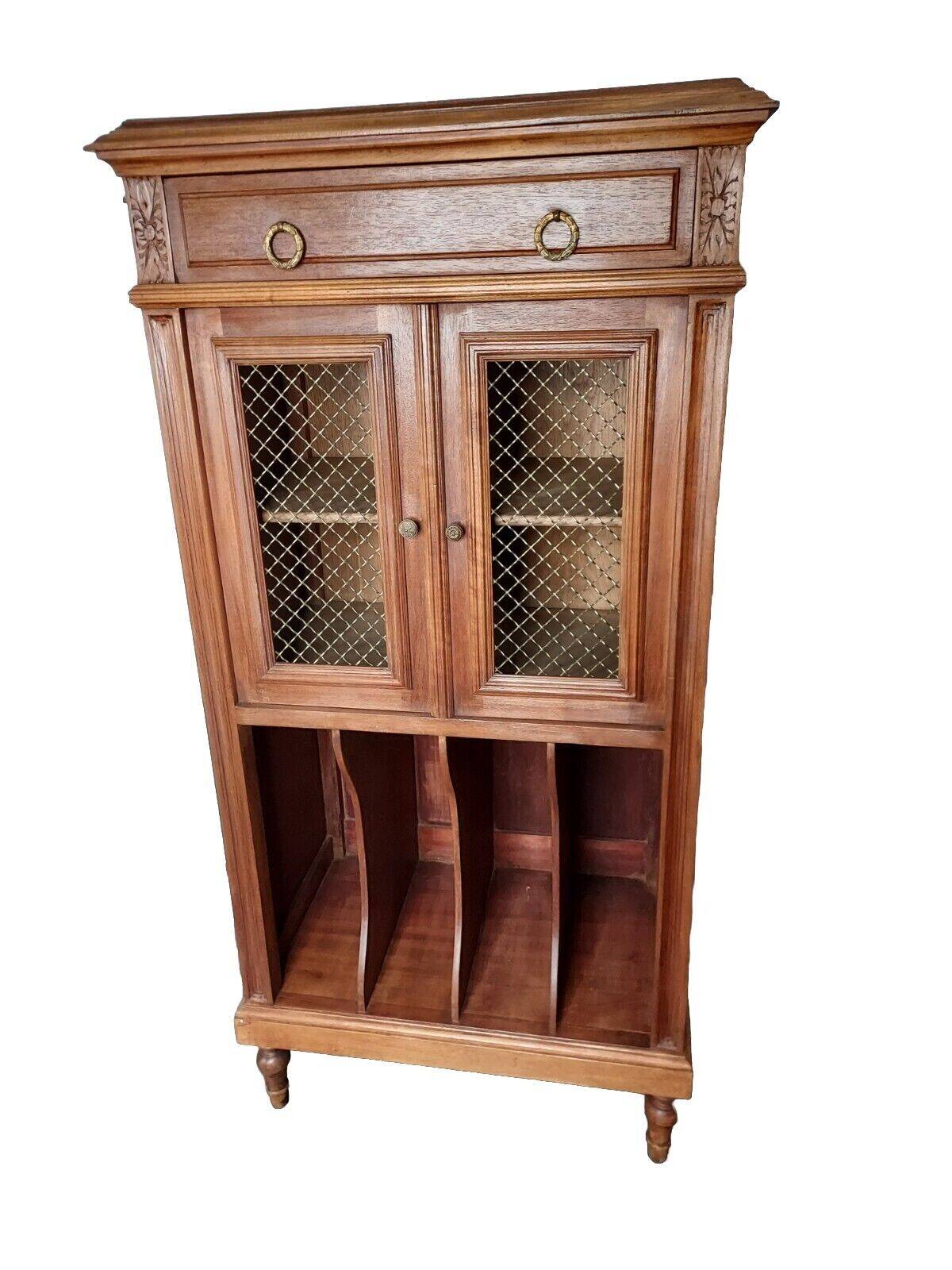 walnut music cabinet, filing cabinet