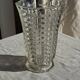 Vintage geometric moulded glass flared vase H21
