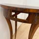 Oval Biedermeier Side Table with Drawer in Walnut Veneer, South Germany, 1820