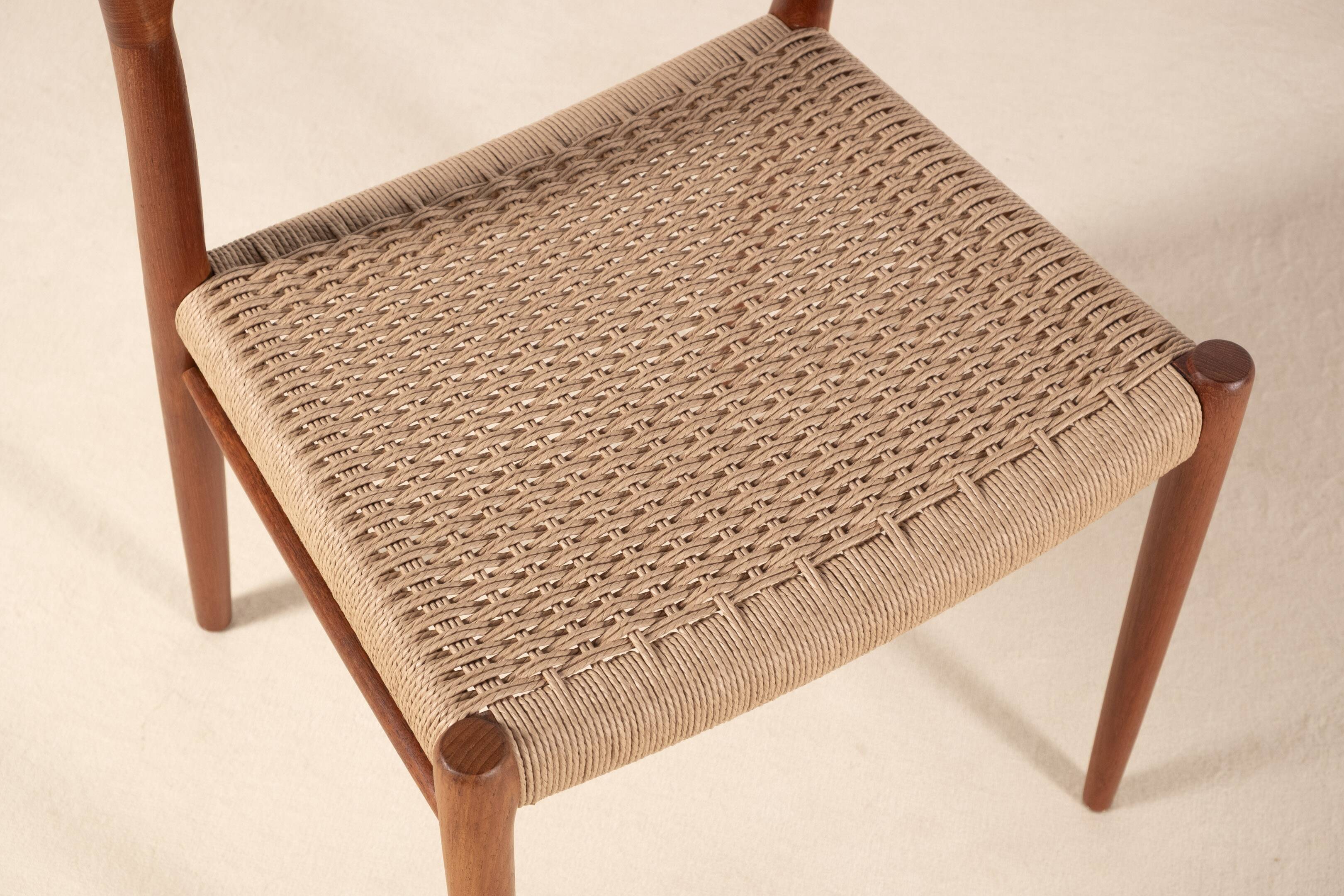 4x Niels O. Møller Dining Chair Model 75 in Teak, 1960s Denmark