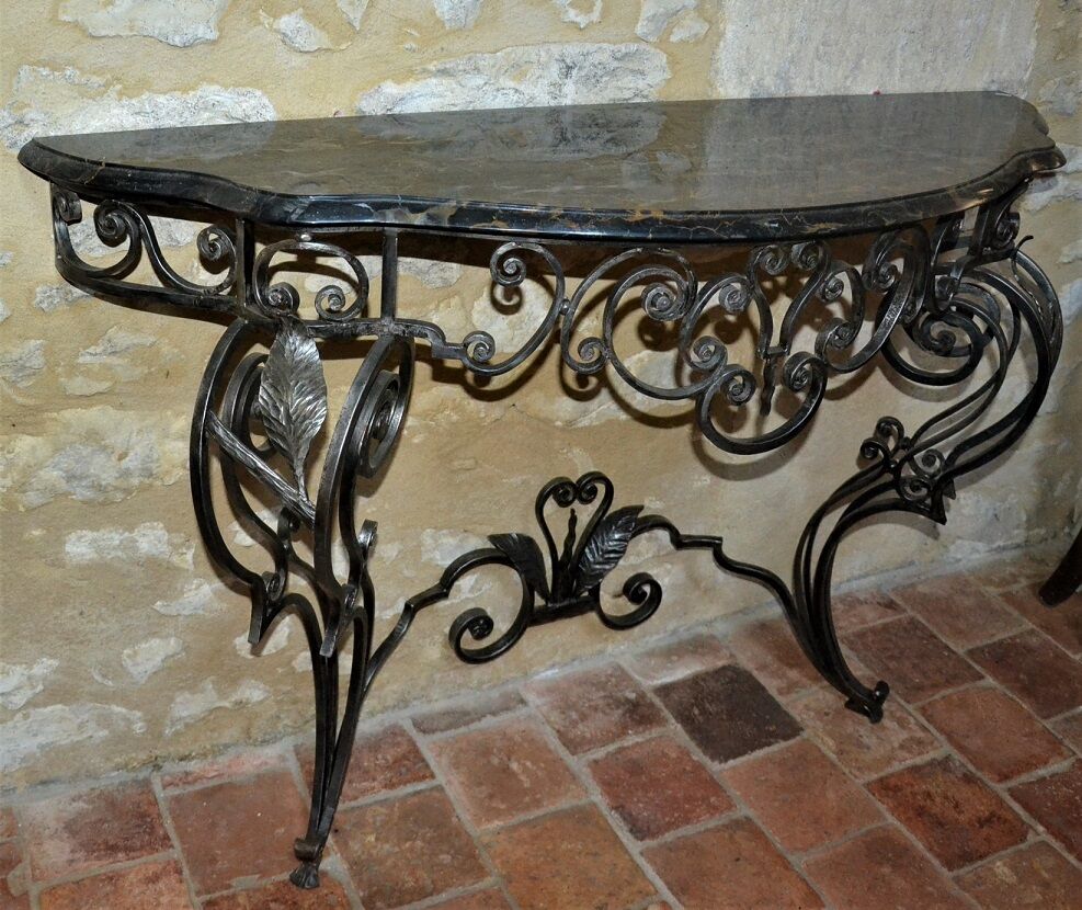 Forged iron console
