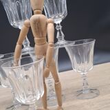 Set of 8 large Baccarat Lauzun crystal wine glasses