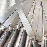 10 Vintage knives in wood and steel LA ROSE, silver medal, France