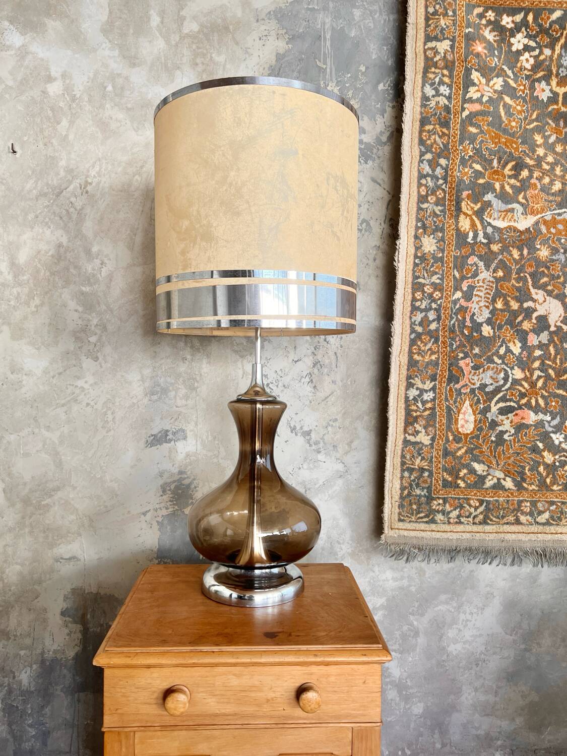Grande lampe verre 1970