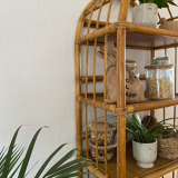 Bamboo rattan and wicker shelf