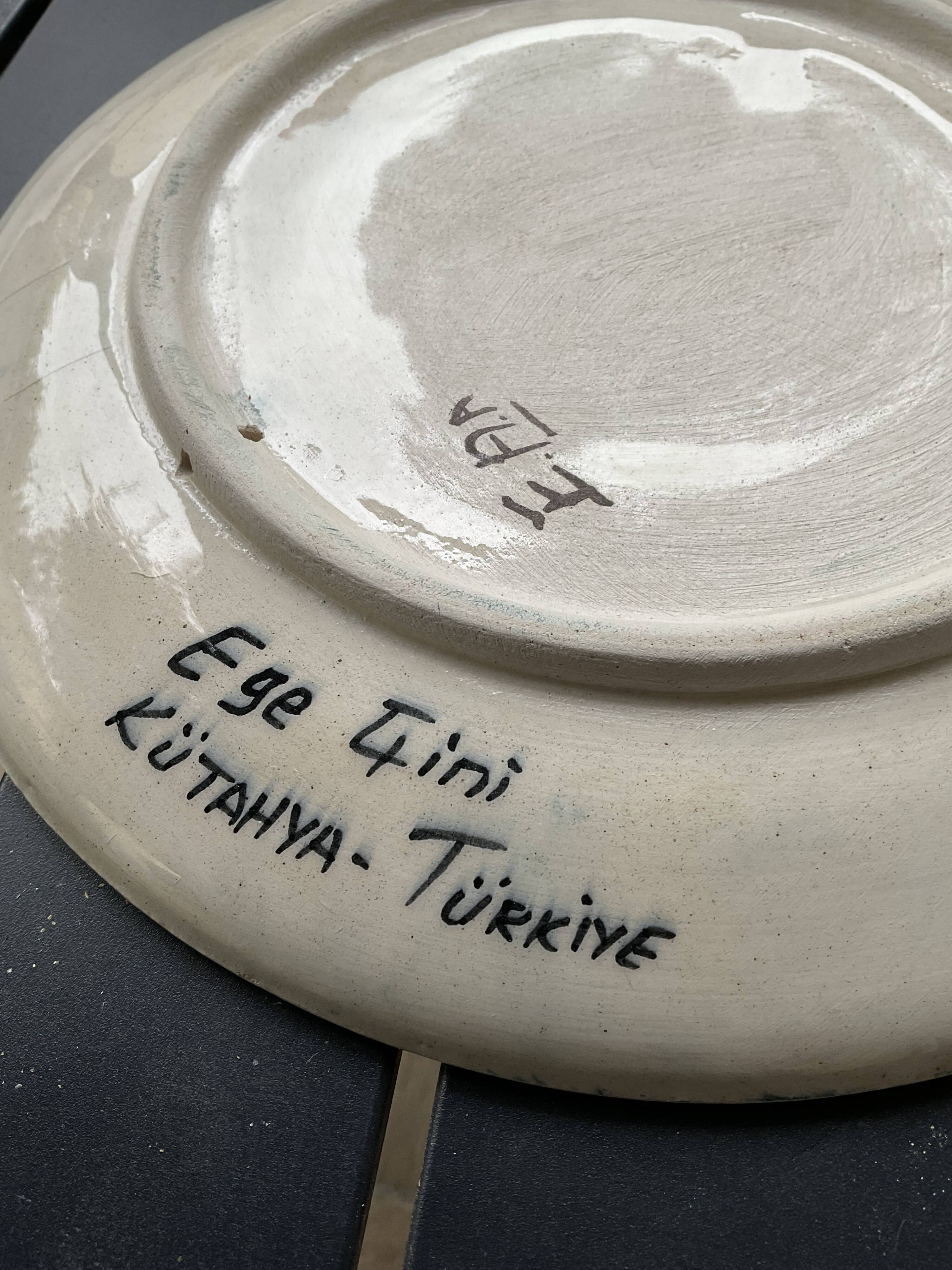 Antique Kutahya Enamel Plate
