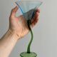 Ensemble de 4 verres à cocktail vintage aux pieds torsadés verts