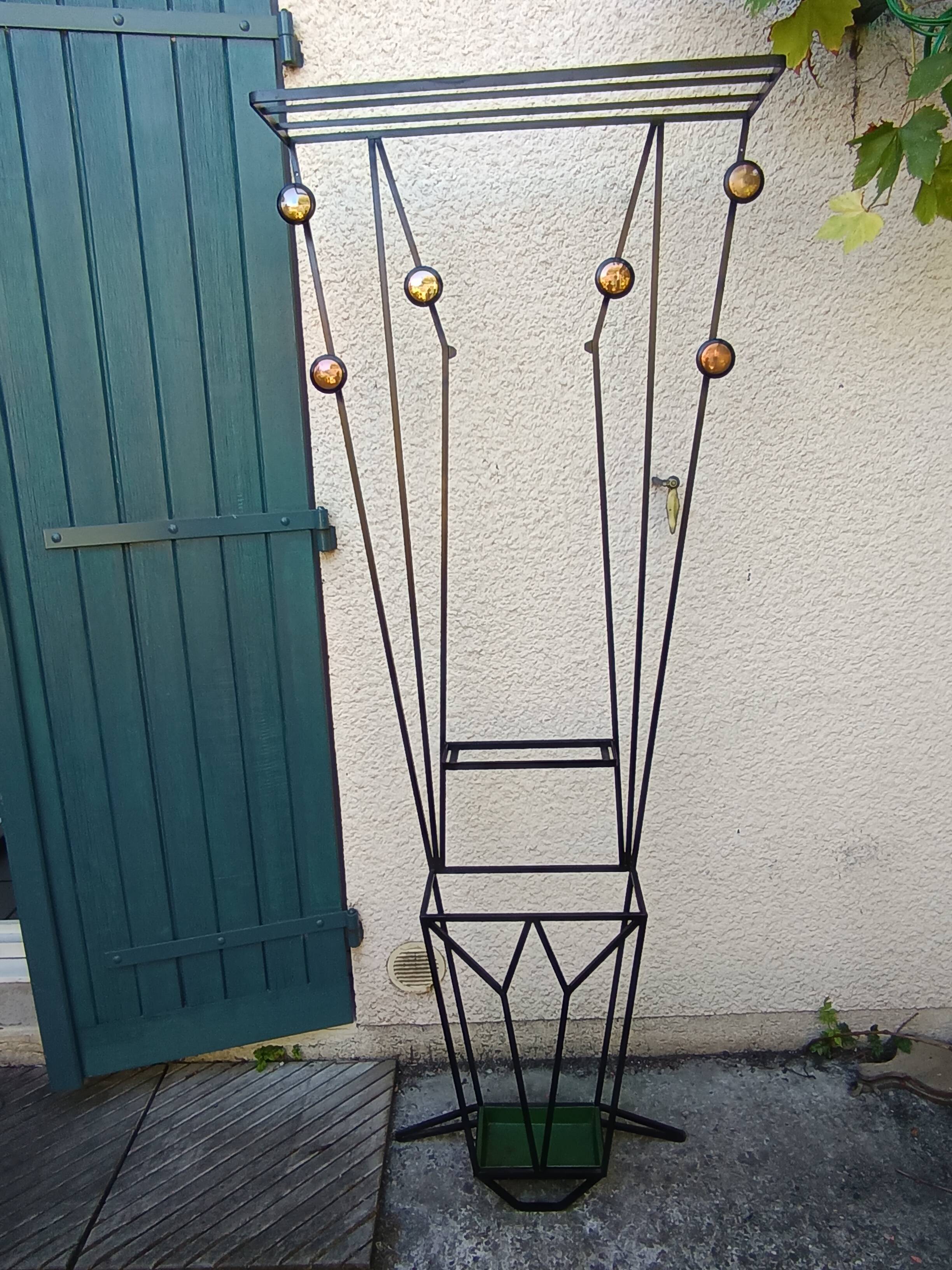 Large vintage coat rack wardrobe from the 50s/60s.
